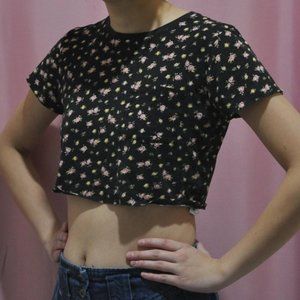 Rose Print Crop Top